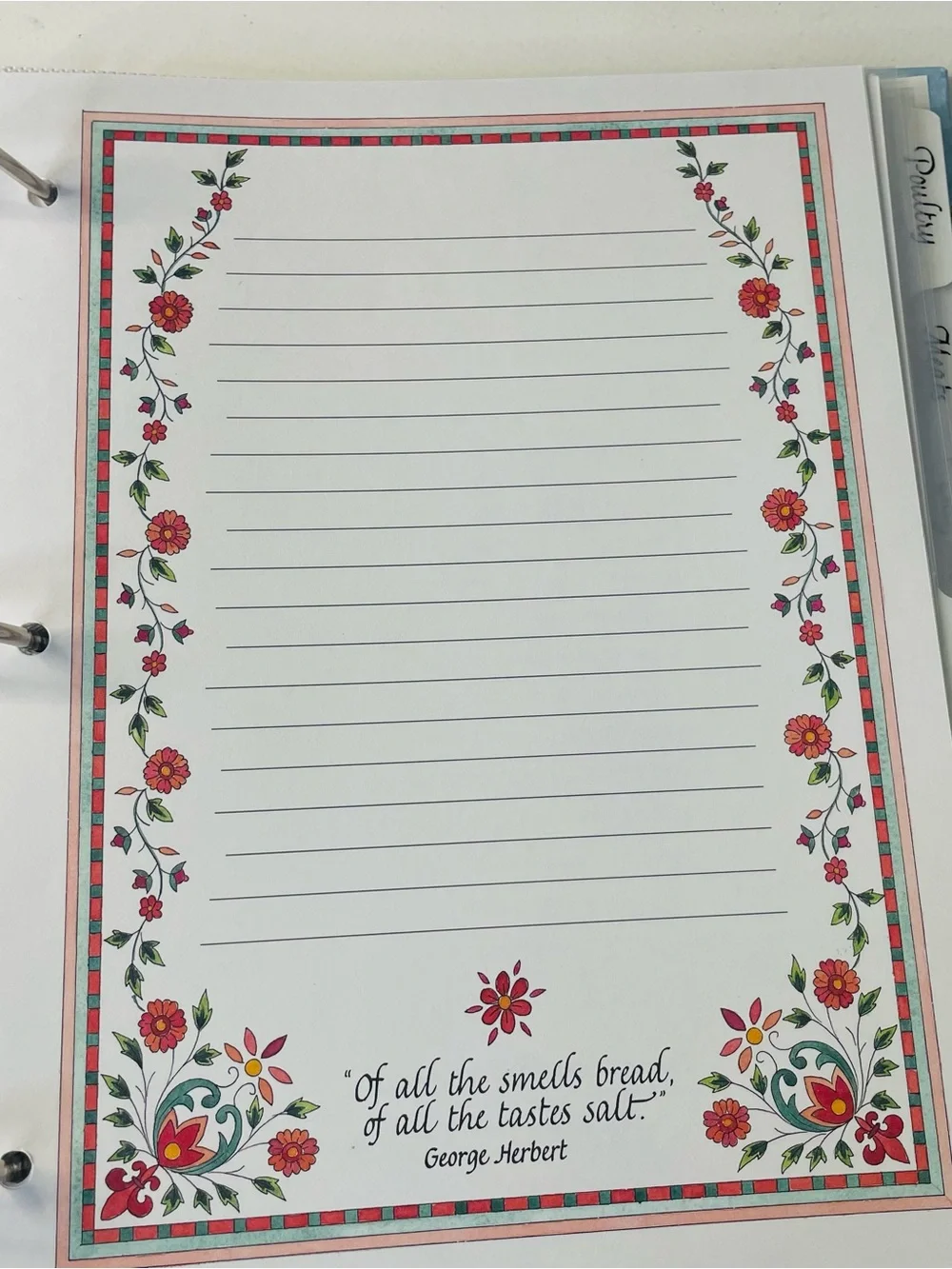 The Family Recipe Collection Book - Blue & Green Floral Cover